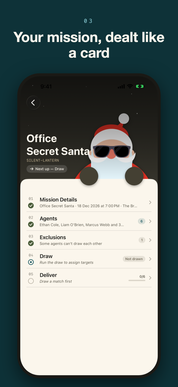 A mission dealt, card by card